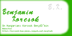 benjamin korcsok business card